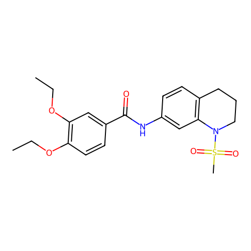 3,4-diethoxy-N-(1-methanesulfonyl-1,2,3,4-tetrahydroquinolin-7-yl)benzamide structure