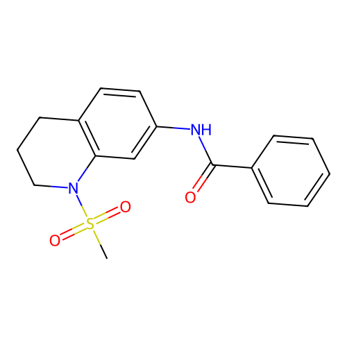 N-(1-methylsulfonyl-3,4-dihydro-2H-quinolin-7-yl)benzamide structure