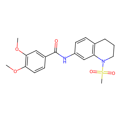 3,4-dimethoxy-N-(1-methylsulfonyl-3,4-dihydro-2H-quinolin-7-yl)benzamide structure