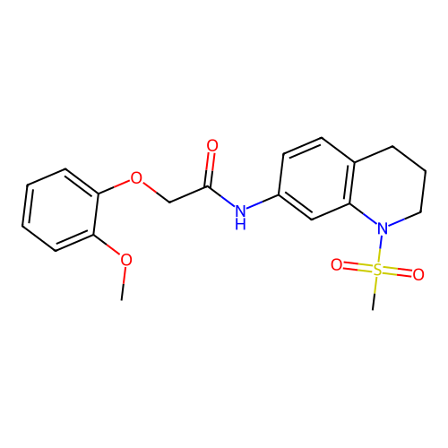 2-(2-methoxyphenoxy)-N-(1-methylsulfonyl-3,4-dihydro-2H-quinolin-7-yl)acetamide structure