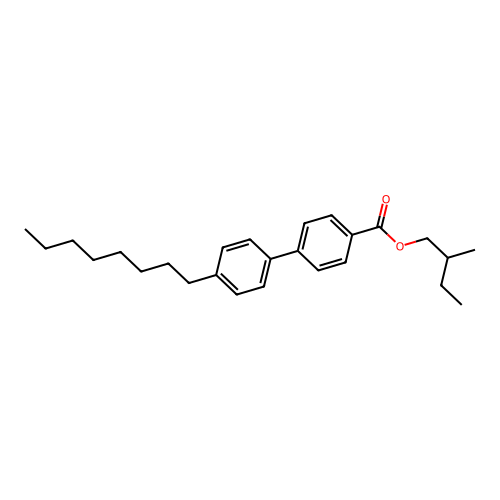 [1,1'-Biphenyl]-4-carboxylic acid, 4'-octyl-, 2-methylbutyl ester structure