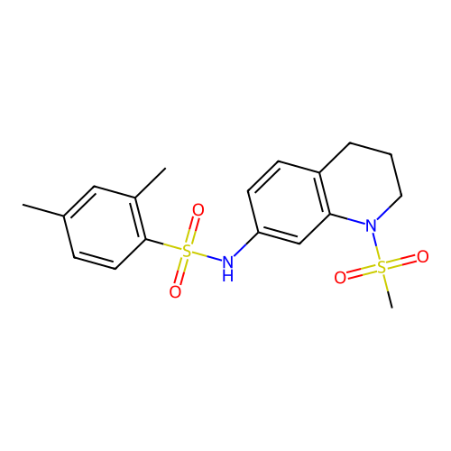 2,4-dimethyl-N-(1-methylsulfonyl-3,4-dihydro-2H-quinolin-7-yl)benzenesulfonamide structure