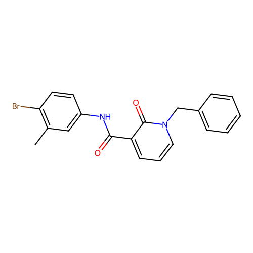 1-benzyl-N-(4-bromo-3-methylphenyl)-2-oxo-1,2-dihydropyridine-3-carboxamide structure
