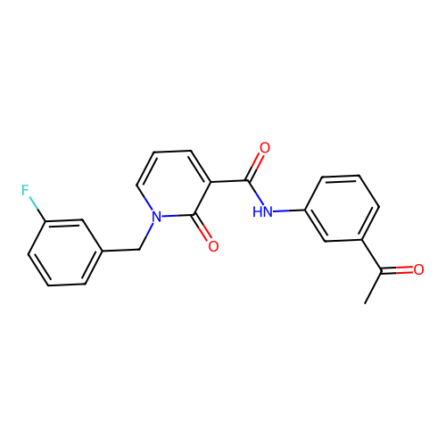N-(3-acetylphenyl)-1-(3-fluorobenzyl)-2-oxo-1,2-dihydropyridine-3-carboxamide structure