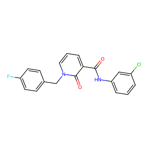 N-(3-chlorophenyl)-1-[(4-fluorophenyl)methyl]-2-oxopyridine-3-carboxamide structure