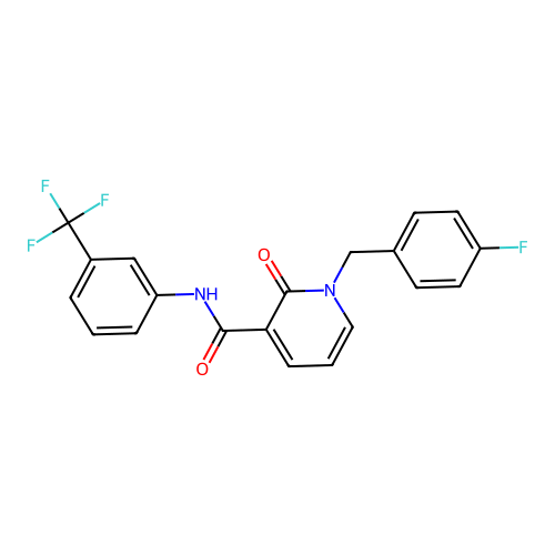1-[(4-fluorophenyl)methyl]-2-oxo-N-[3-(trifluoromethyl)phenyl]-1,2-dihydropyridine-3-carboxamide structure