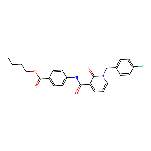 Butyl 4-(1-(4-fluorobenzyl)-2-oxo-1,2-dihydropyridine-3-carboxamido)benzoate structure