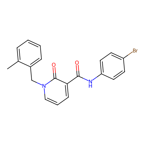 N-(4-bromophenyl)-1-(2-methylbenzyl)-2-oxo-1,2-dihydropyridine-3-carboxamide structure