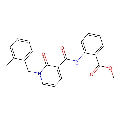 Methyl 2-(1-(2-methylbenzyl)-2-oxo-1,2-dihydropyridine-3-carboxamido)benzoate structure