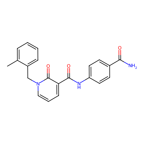 N-(4-carbamoylphenyl)-1-(2-methylbenzyl)-2-oxo-1,2-dihydropyridine-3-carboxamide structure