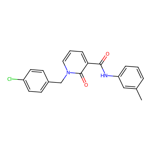 1-(4-chlorobenzyl)-2-oxo-N-(m-tolyl)-1,2-dihydropyridine-3-carboxamide structure