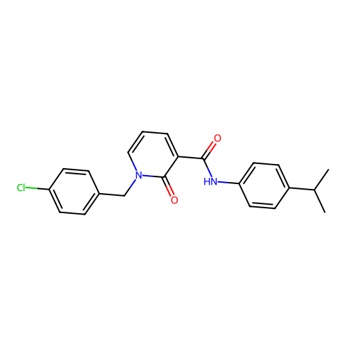 1-(4-chlorobenzyl)-N-(4-isopropylphenyl)-2-oxo-1,2-dihydropyridine-3-carboxamide structure