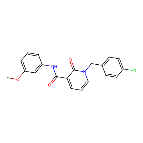 1-(4-chlorobenzyl)-N-(3-methoxyphenyl)-2-oxo-1,2-dihydropyridine-3-carboxamide structure