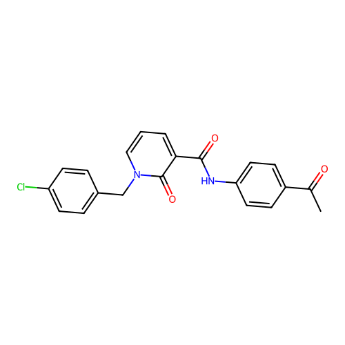 N-(4-acetylphenyl)-1-(4-chlorobenzyl)-2-oxo-1,2-dihydropyridine-3-carboxamide structure