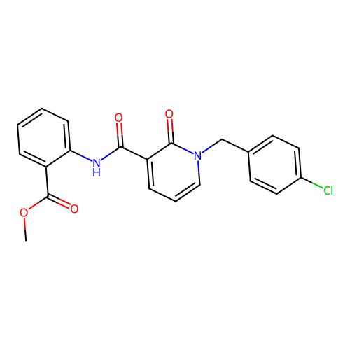 Methyl 2-(1-(4-chlorobenzyl)-2-oxo-1,2-dihydropyridine-3-carboxamido)benzoate structure