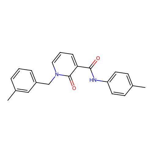 1-(3-methylbenzyl)-2-oxo-N-(p-tolyl)-1,2-dihydropyridine-3-carboxamide structure