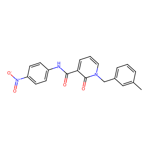 1-(3-methylbenzyl)-N-(4-nitrophenyl)-2-oxo-1,2-dihydropyridine-3-carboxamide structure