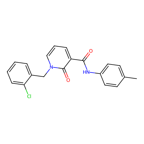 1-(2-chlorobenzyl)-2-oxo-N-(p-tolyl)-1,2-dihydropyridine-3-carboxamide structure