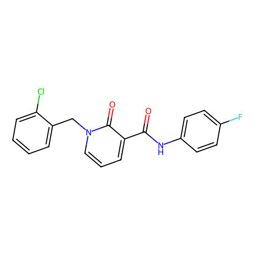 1-(2-chlorobenzyl)-N-(4-fluorophenyl)-2-oxo-1,2-dihydropyridine-3-carboxamide structure