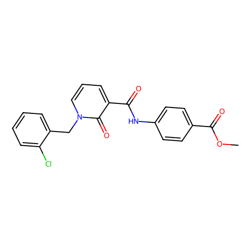 Methyl 4-(1-(2-chlorobenzyl)-2-oxo-1,2-dihydropyridine-3-carboxamido)benzoate structure