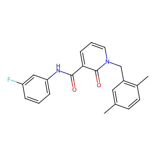 1-[(2,5-dimethylphenyl)methyl]-N-(3-fluorophenyl)-2-oxo-1,2-dihydropyridine-3-carboxamide structure