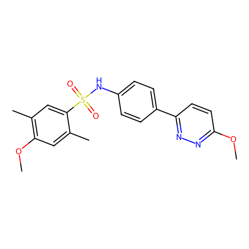 4-methoxy-N-[4-(6-methoxypyridazin-3-yl)phenyl]-2,5-dimethylbenzenesulfonamide structure