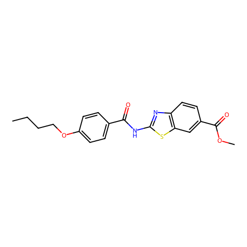 Methyl 2-(4-butoxybenzamido)benzo[d]thiazole-6-carboxylate structure