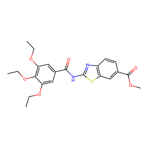 Methyl 2-(3,4,5-triethoxybenzamido)benzo[d]thiazole-6-carboxylate structure