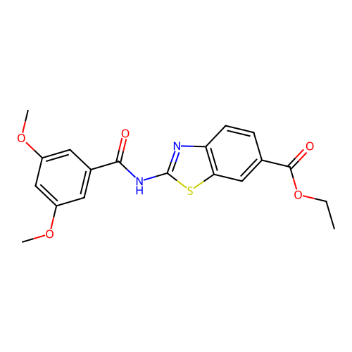 Ethyl 2-(3,5-dimethoxybenzamido)benzo[d]thiazole-6-carboxylate structure