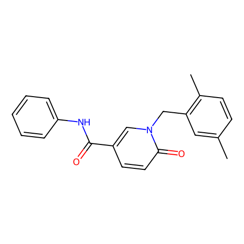 1-[(2,5-dimethylphenyl)methyl]-6-oxo-N-phenylpyridine-3-carboxamide structure