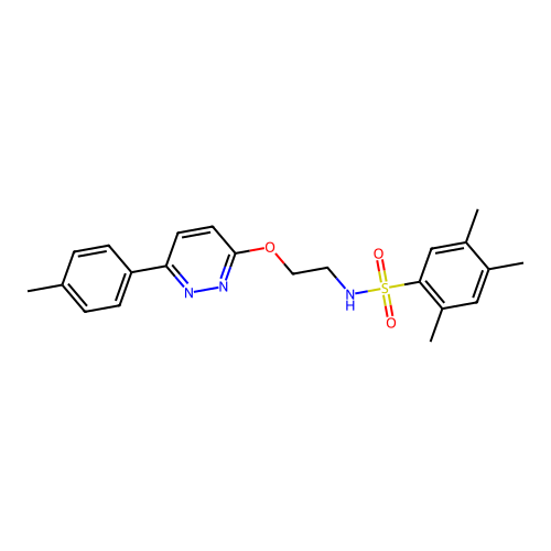 2,4,5-trimethyl-N-(2-((6-(p-tolyl)pyridazin-3-yl)oxy)ethyl)benzenesulfonamide structure