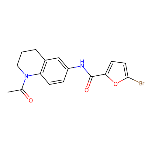 N-(1-acetyl-1,2,3,4-tetrahydroquinolin-6-yl)-5-bromofuran-2-carboxamide structure