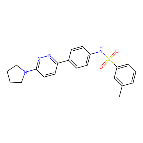 3-methyl-N-[4-(6-pyrrolidin-1-ylpyridazin-3-yl)phenyl]benzenesulfonamide structure