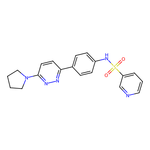 N-[4-(6-pyrrolidin-1-ylpyridazin-3-yl)phenyl]pyridine-3-sulfonamide structure
