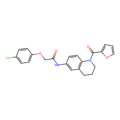2-(4-chlorophenoxy)-N-[1-(furan-2-carbonyl)-1,2,3,4-tetrahydroquinolin-6-yl]acetamide structure