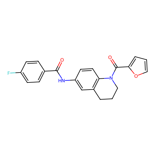 4-fluoro-N-[1-(furan-2-carbonyl)-1,2,3,4-tetrahydroquinolin-6-yl]benzamide structure