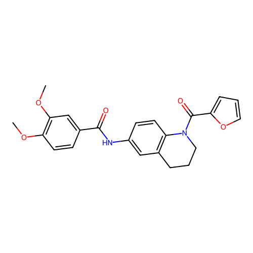 N-[1-(furan-2-carbonyl)-1,2,3,4-tetrahydroquinolin-6-yl]-3,4-dimethoxybenzamide structure