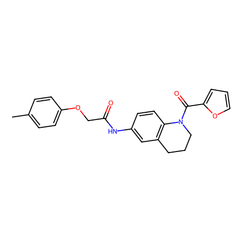N-(1-(furan-2-carbonyl)-1,2,3,4-tetrahydroquinolin-6-yl)-2-(p-tolyloxy)acetamide structure