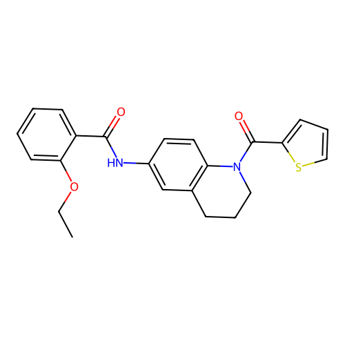 2-ethoxy-N-[1-(thiophene-2-carbonyl)-1,2,3,4-tetrahydroquinolin-6-yl]benzamide structure