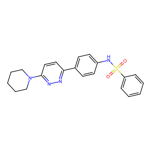 N-{4-[6-(piperidin-1-yl)pyridazin-3-yl]phenyl}benzenesulfonamide structure