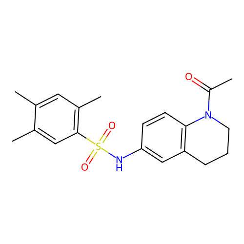 N-(1-acetyl-3,4-dihydro-2H-quinolin-6-yl)-2,4,5-trimethylbenzenesulfonamide structure