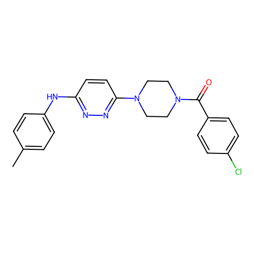 (4-Chlorophenyl)(4-(6-(p-tolylamino)pyridazin-3-yl)piperazin-1-yl)methanone structure