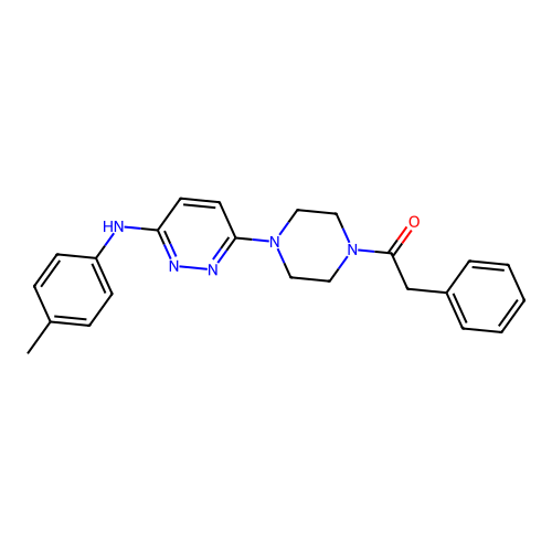2-Phenyl-1-(4-(6-(p-tolylamino)pyridazin-3-yl)piperazin-1-yl)ethanone structure