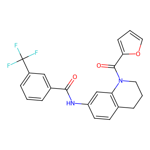 N-[1-(furan-2-carbonyl)-1,2,3,4-tetrahydroquinolin-7-yl]-3-(trifluoromethyl)benzamide structure