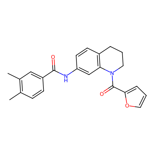 N-[1-(furan-2-carbonyl)-1,2,3,4-tetrahydroquinolin-7-yl]-3,4-dimethylbenzamide structure