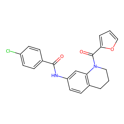 4-chloro-N-[1-(furan-2-carbonyl)-1,2,3,4-tetrahydroquinolin-7-yl]benzamide structure