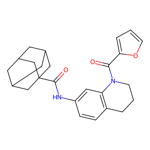 N-[1-(furan-2-carbonyl)-3,4-dihydro-2H-quinolin-7-yl]adamantane-1-carboxamide structure