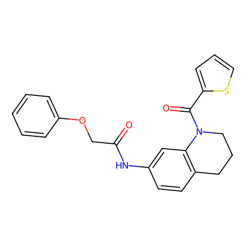 2-phenoxy-N-[1-(thiophene-2-carbonyl)-1,2,3,4-tetrahydroquinolin-7-yl]acetamide structure