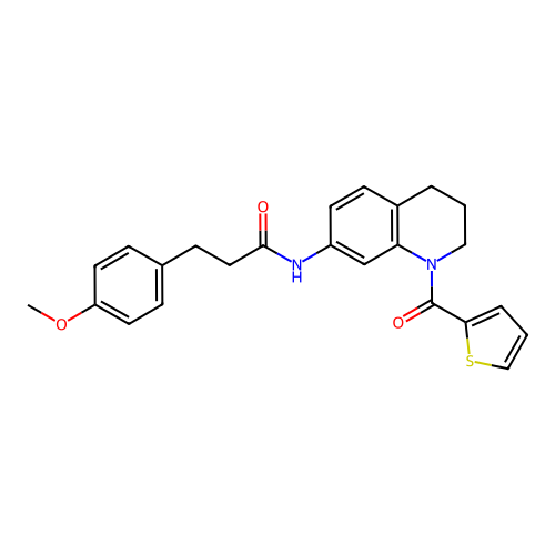 3-(4-methoxyphenyl)-N-[1-(thiophene-2-carbonyl)-1,2,3,4-tetrahydroquinolin-7-yl]propanamide structure
