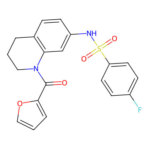 4-fluoro-N-[1-(furan-2-carbonyl)-1,2,3,4-tetrahydroquinolin-7-yl]benzene-1-sulfonamide structure